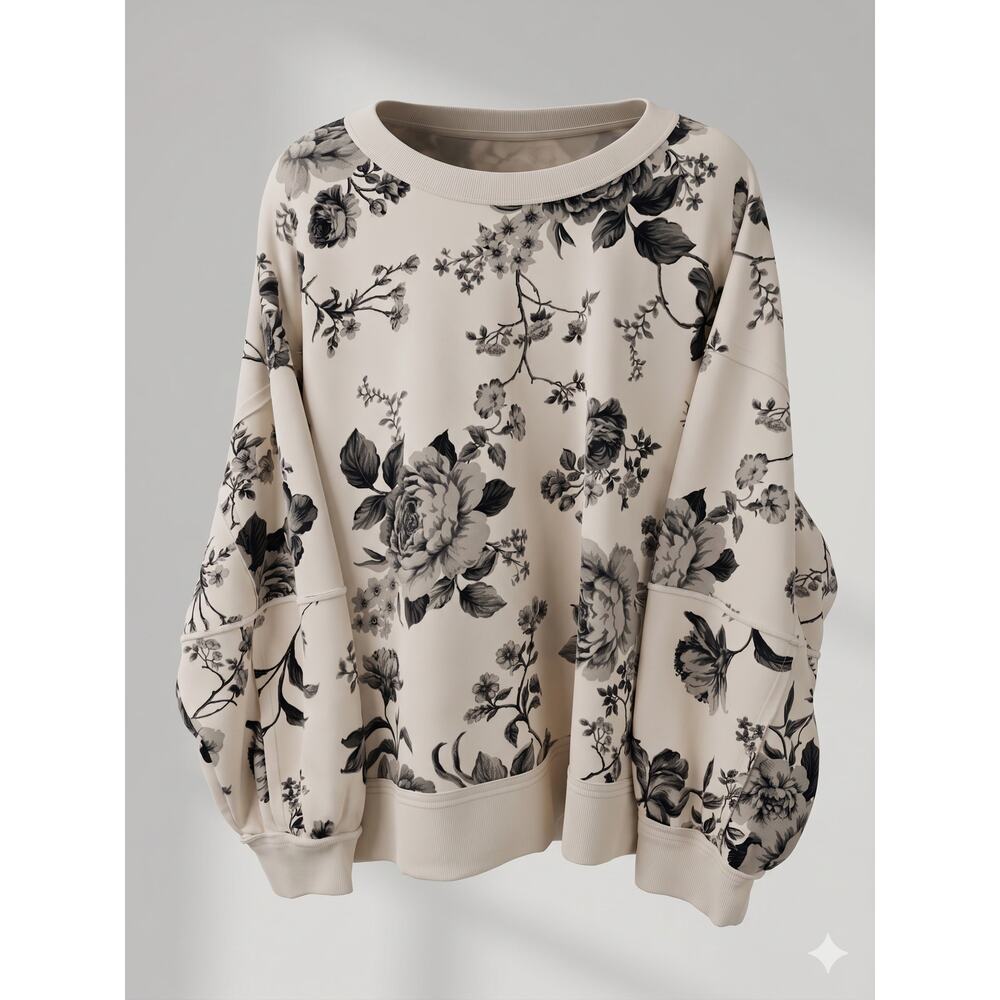 Torrid x Festi Womens 2X Boho Cottagecore Romantic Raw Edge Pullover Sweatshirt